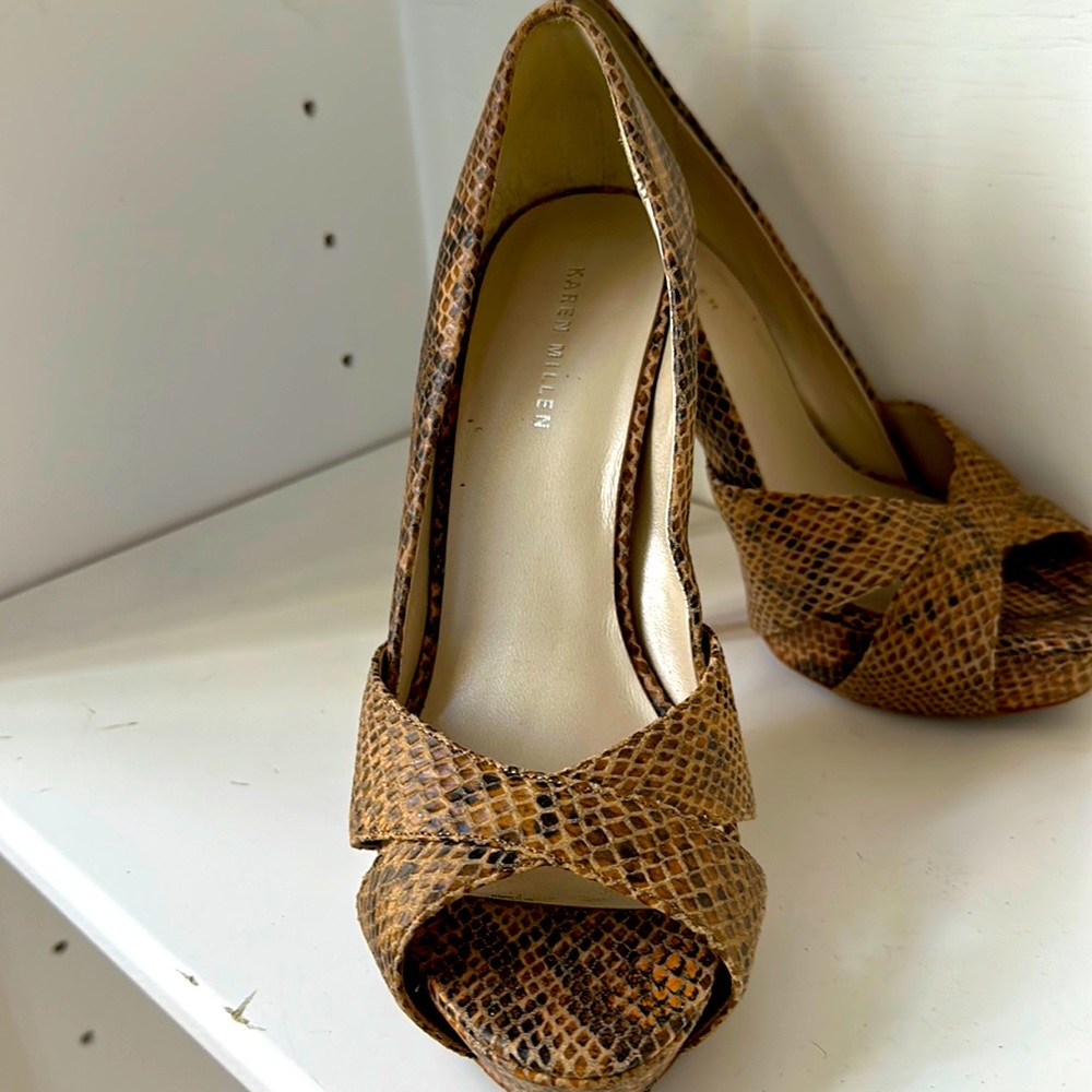 Karen Millen tan snakeskin High Heels Pumps Size 40 Shoes